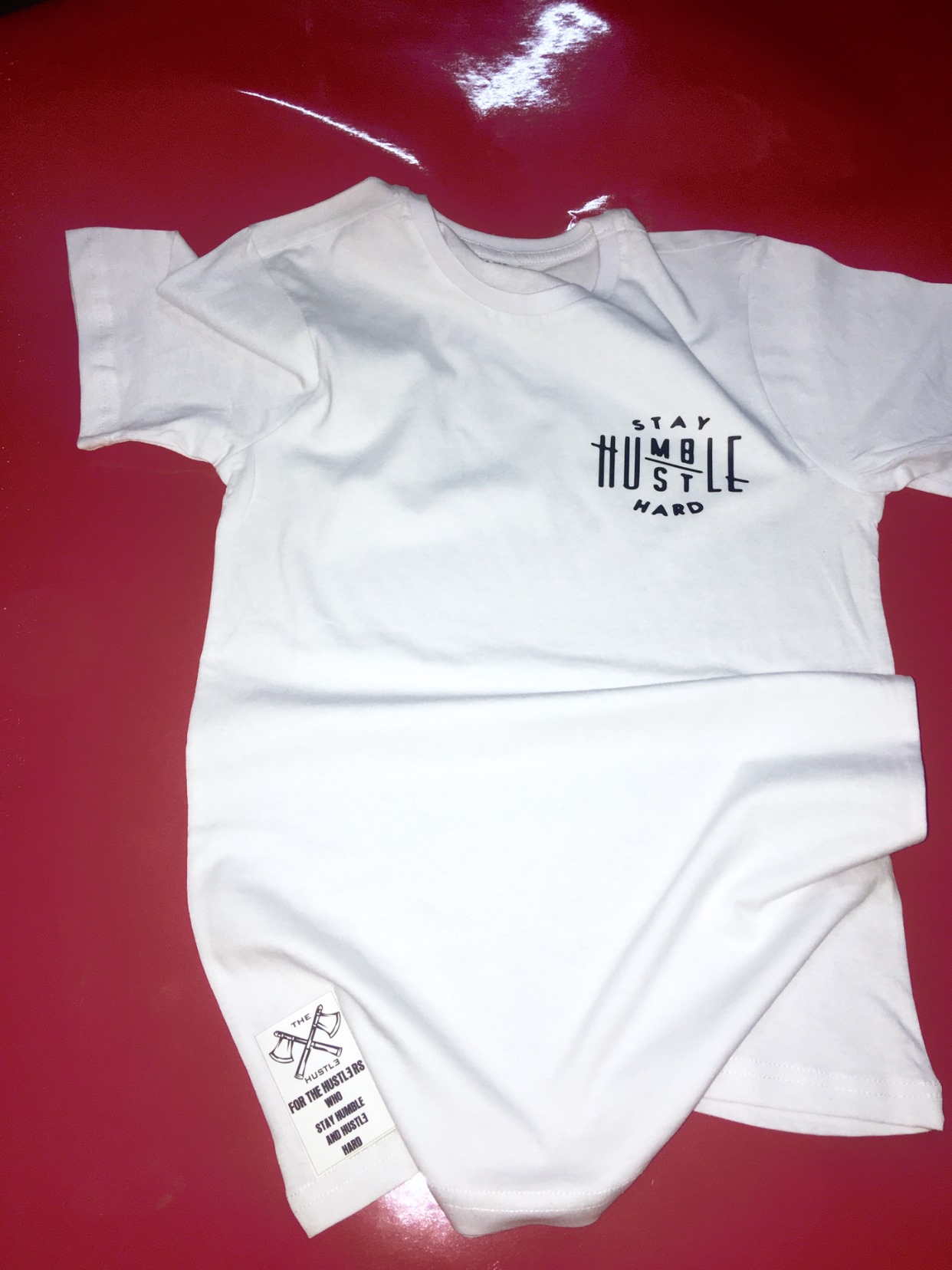 Stay Humble — White Tee Print
